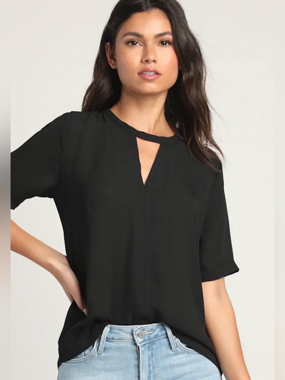 Lulus Simply Sophisticated Black Top - Size S - NWT